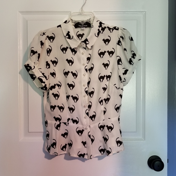 Collectif x ModCloth Mary Grace Cat Meooow Blouse - Picture 5 of 8